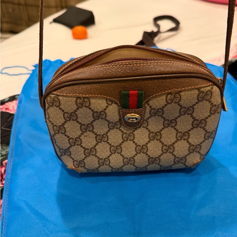 Gucci Iconic Brown and Tan Crossbody Vintage Bag